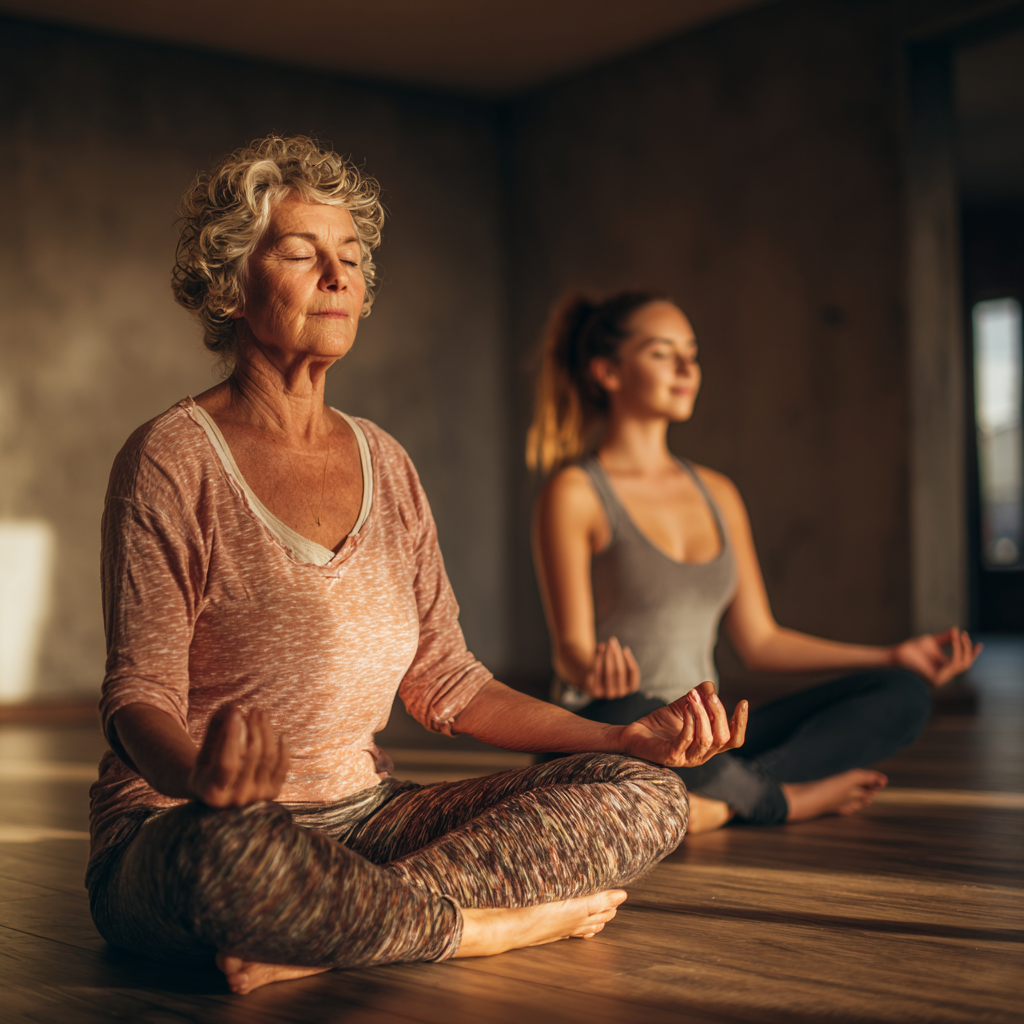 Здорові люди різного віку займаються фізичними вправами